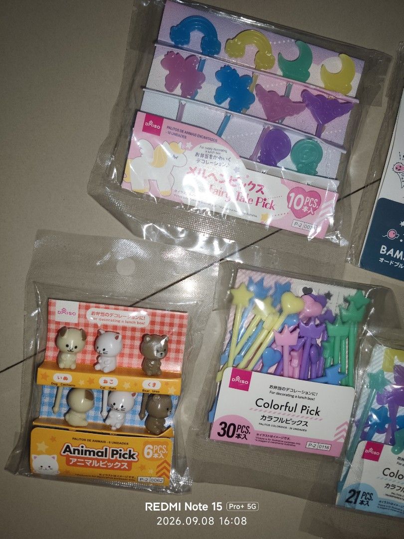 Bento food picks take all only (Category: Dinnerware & Cutlery) located in San Jose. Submitted by littlezcloset (Listing ID 1460392686, Image 3). Description: selling it low. rfs: hoarded too much & double orders.
