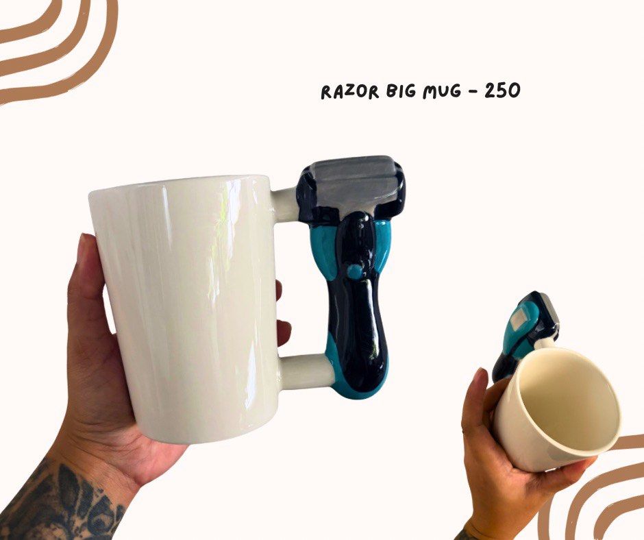 Big White Razor Mug (Category: Coffee & Tea Tableware) located in Pasig City. Submitted by homeyvibesph (Listing ID 1460398522, Image 1). Description: 2 pcs available .