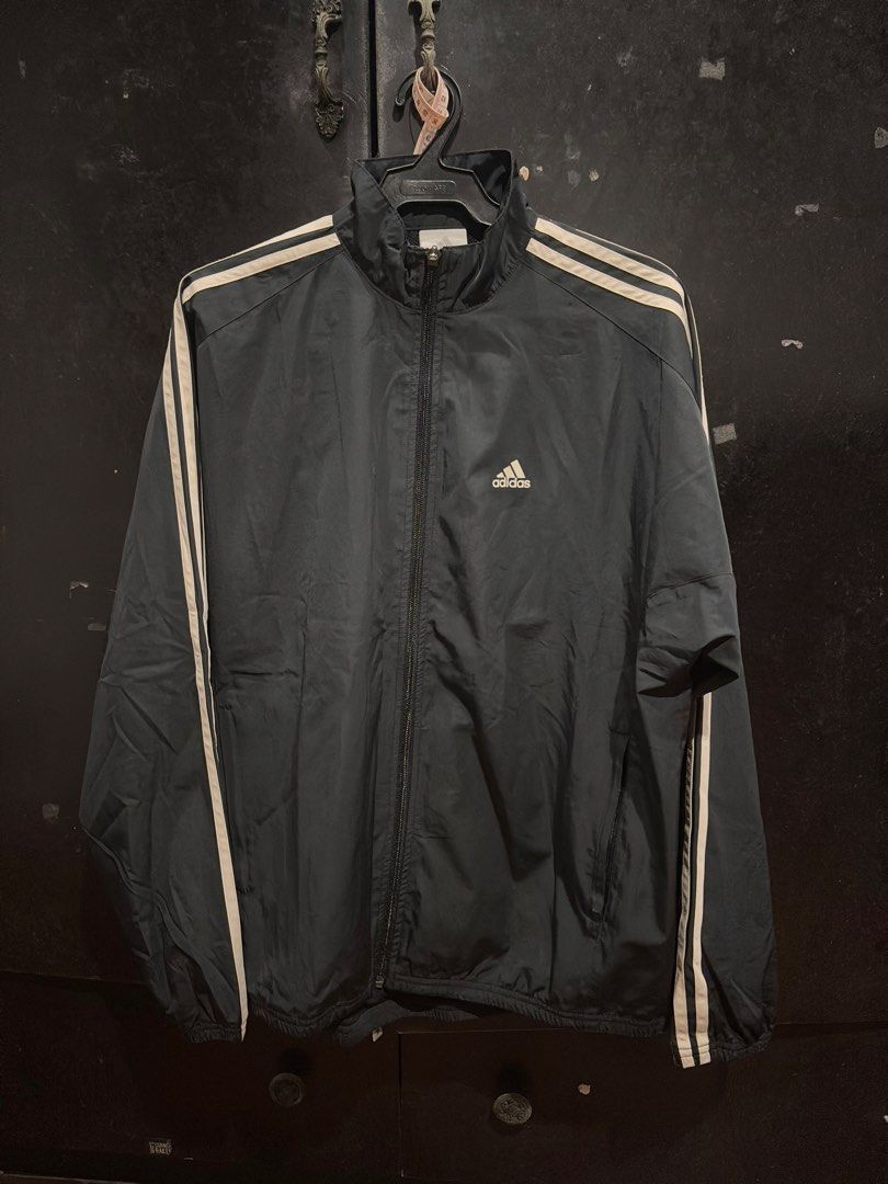 Black Adidas Track Jacket (Category: Coats, Jackets and Outerwear) located in Las Pinas. Submitted by kylloren_ (Listing ID 1460432724, Image 2). Description: - rfs: decluttering - armpit to armpit 22” - length from collar 25” helping tags [h&m, mango, zara, uniqlo, brandy melville, princess polly, y2k, coquette, dainty, vintage, early 2000s, grunge, cottagecore, basics, preppy, goth, fairycore, fairy, edikted, hollister, miu the label, isa the l