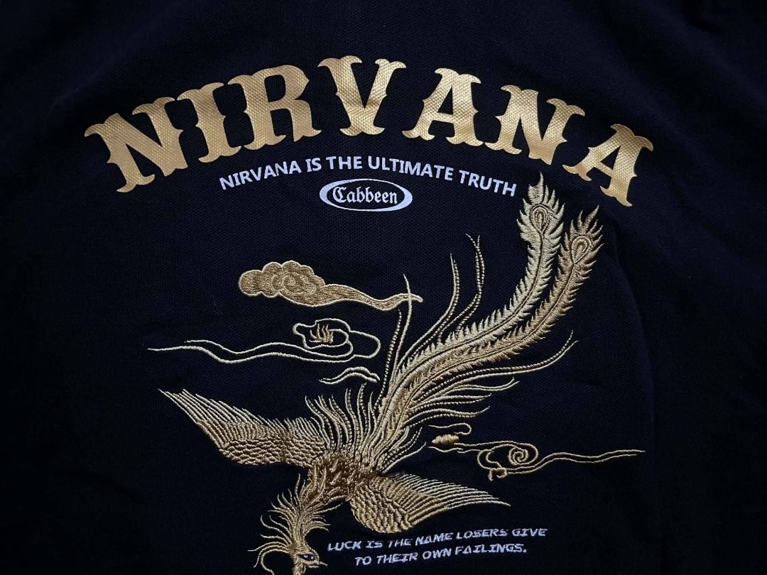 (SOLD) Black Nirvana Polo Shirt with Phoenix Embroidery (Category: Tshirts & Polo Shirts ) located in Rizal. Submitted by jhaydurden (Listing ID 1460367171, Image 3). Description: s-m w: 21 L: 25 check my other listings for more items All Items are either off/authentic All items are either preloved/thrifted All issues are included in the picture Manage your expectations payment first only ship via j&t/lalamove/can do meet if near (dm for more que