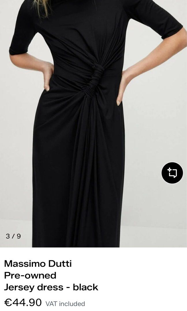 Black Twist Front Midi Dress (Category: Dresses) located in Pasig City. Submitted by prelovedbyfashionista (Listing ID 1460449562, Image 3). Description: - Chic black midi dress - Flattering twist detail at the front - Comfortable three-quarter sleeves - Made from soft jersey material - Versatile for dressing up or down - Simple and classic design.