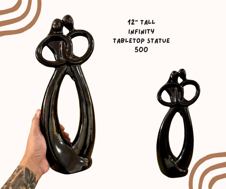 Black/Dark Brown Infinity Tabletop Statue (Category: Other Home Decor) located in Pasig City. Submitted by homeyvibesph (Listing ID 1460495280, Image 1). Description: .