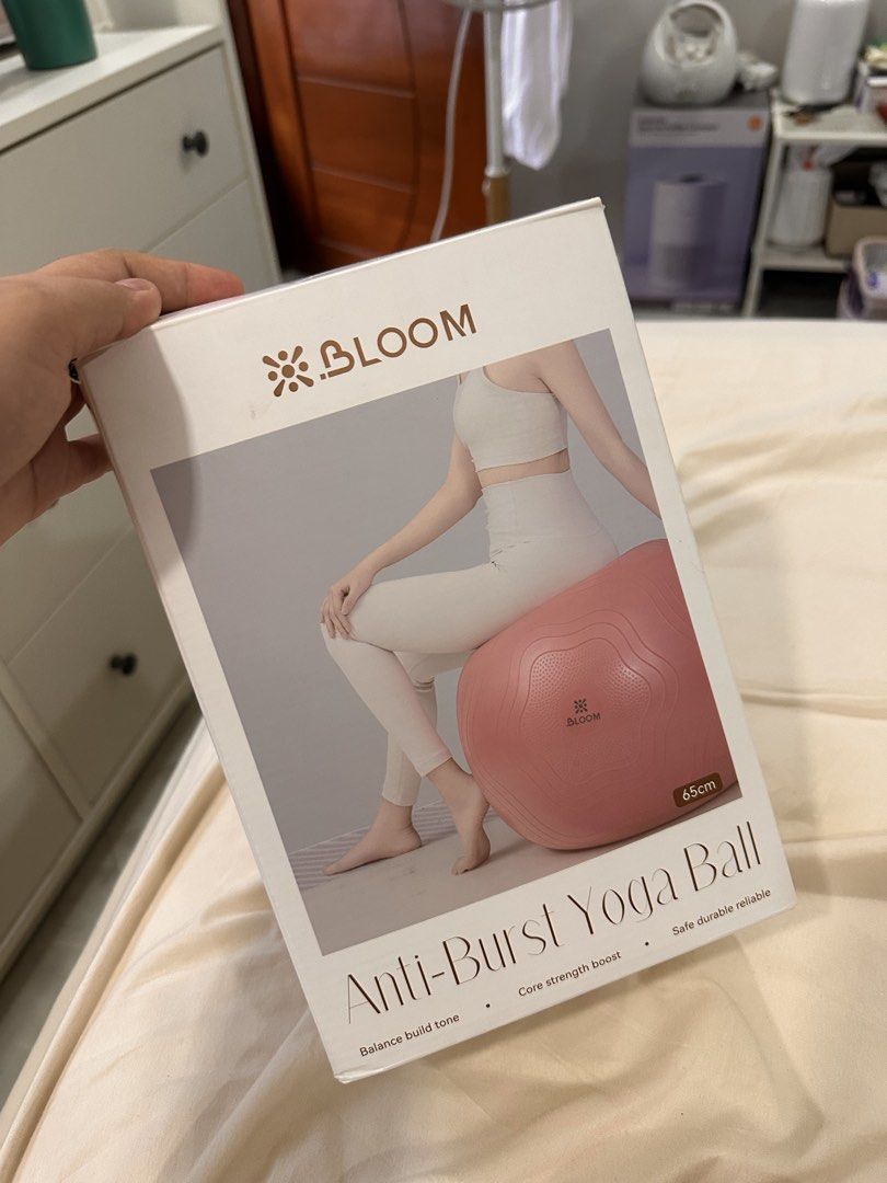 BLOOM Anti-Burst Yoga Ball 65cm (Category: Other Sports Equipment and Supplies) located in Caloocan City. Submitted by kinglouis25 (Listing ID 1460405621, Image 1). Description: Had it for 4months only - BLOOM Anti-Burst Yoga Ball (65cm) - Builds tone and core strength - Improves coordination and stability - Pump included - Makes training fun!.