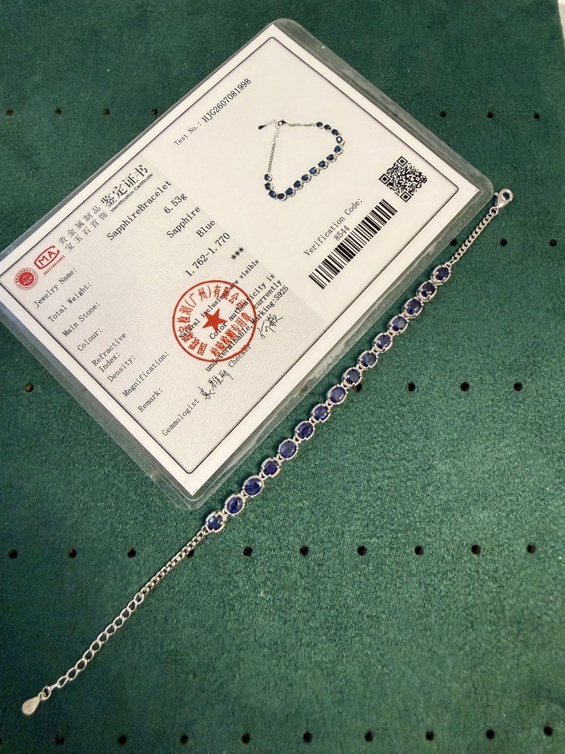 Blue Sapphire Oval Tennis Bracelet (Category: Bracelets) located in Santa Rosa. Submitted by bumfinds (Listing ID 1460429545, Image 3). Description: - Genuine Blue Sapphire Oval Tennis Bracelet - Features a classic tennis bracelet design - Showcases deep blue oval-cut sapphires - Comes with a certificate of authenticity - Adds a touch of elegance to any look.