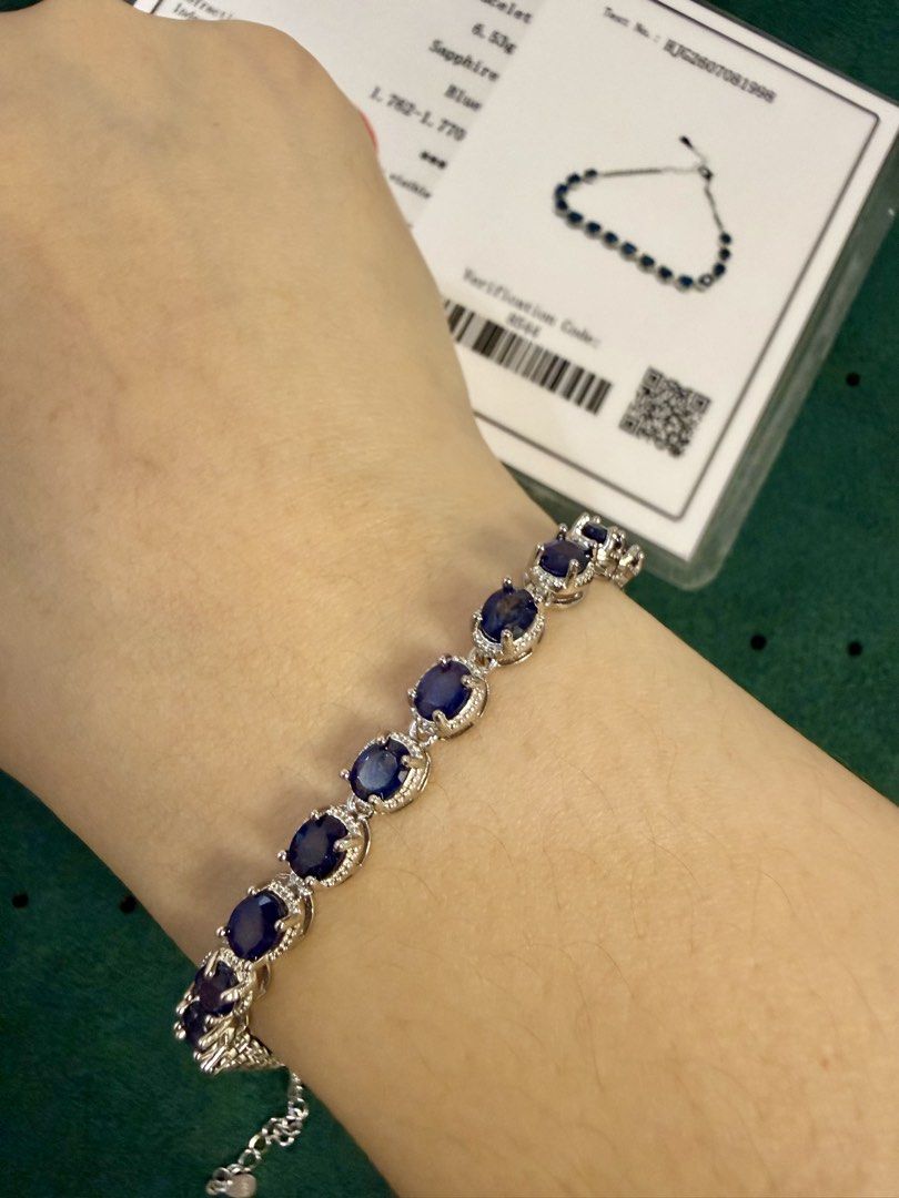 Blue Sapphire Oval Tennis Bracelet (Category: Bracelets) located in Santa Rosa. Submitted by bumfinds (Listing ID 1460429545, Image 2). Description: - Genuine Blue Sapphire Oval Tennis Bracelet - Features a classic tennis bracelet design - Showcases deep blue oval-cut sapphires - Comes with a certificate of authenticity - Adds a touch of elegance to any look.
