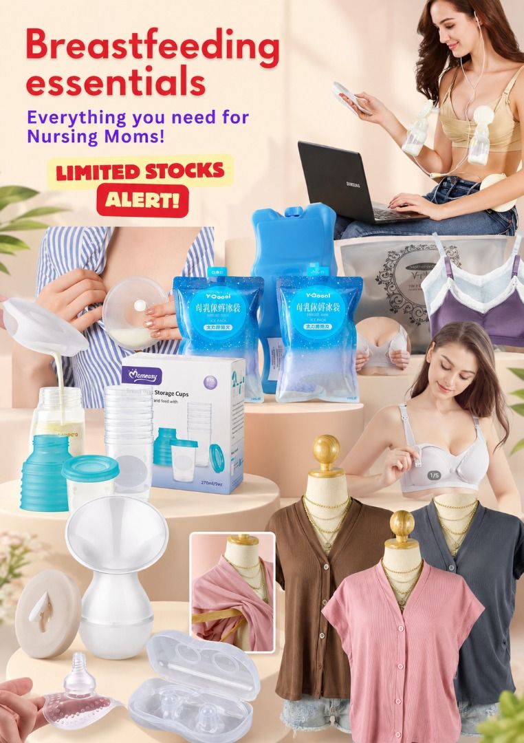 Breastfeeding/Nursing Essentials Bundle (Category: Breastfeeding & Bottle Feeding) located in General Trias. Submitted by breastfeedingjourney (Listing ID 1460485818, Image 1). Description: “Motherhood made easier 💕 From V-Coool nursing bras to Momeasy storage cups, everything you need for comfort, confidence, and care. ⚡ Limited stocks at a very low bundle price — message now before its gone Bundle items includes: -Milk collector cups -Milk cat