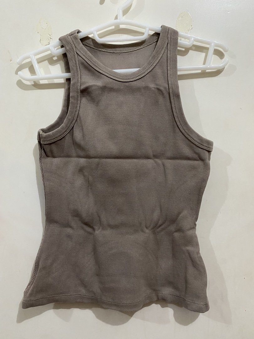 Brown Ribbed Racerback Tank Top (Category: Sleeveless) located in Taguig. Submitted by maly01_ (Listing ID 1460371752, Image 1). Description: - fits small to medium frames dm for inquiries :).