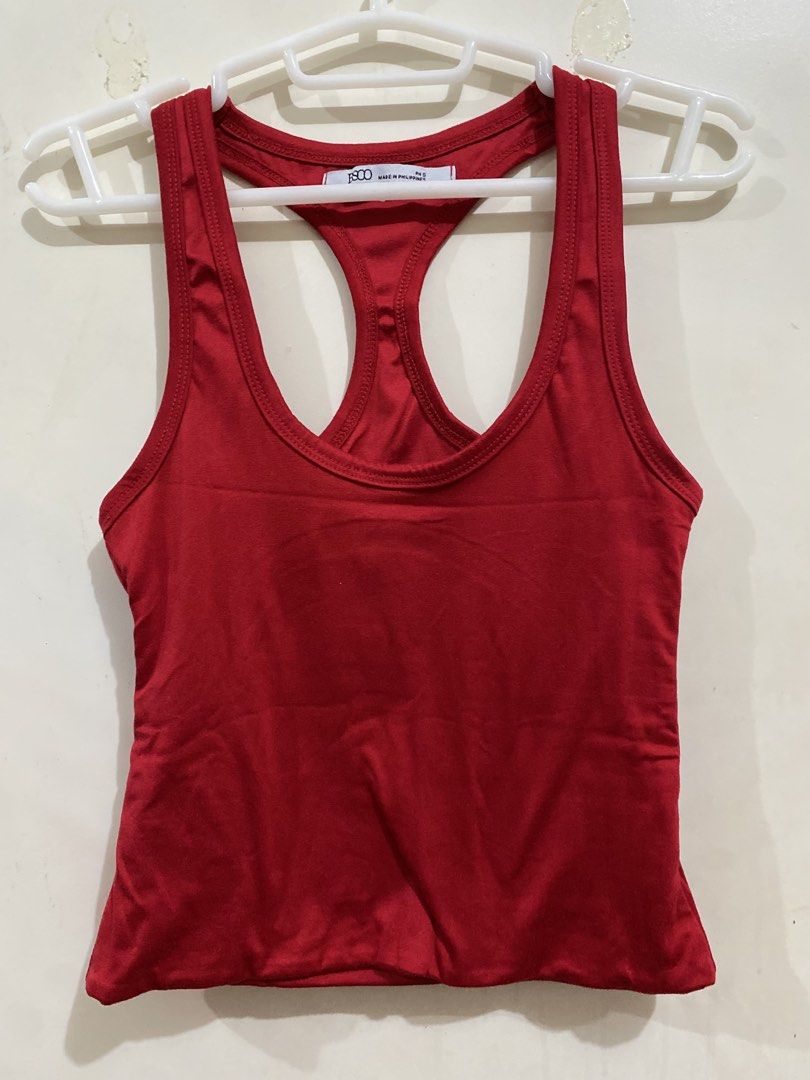 BSCO Red Racerback Tank Top (Category: Sleeveless) located in Taguig. Submitted by maly01_ (Listing ID 1460402044, Image 1). Description: dm for inquiries :).