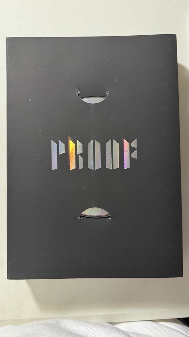 BTS Proof Standard but now ko lang sinilip inside lol (Category: CDs & DVDs) located in Quezon City. Submitted by idababes (Listing ID 1460388249, Image 3). Description: Box and packaging - outer sleeve, outer box (small dent on the corner - see last photo) CD plate plus 3 discs Booklets and photobooks - The Art of Proof, Photograph, Epilogue, Lyrics Photocards - photocard set (full set of members), random (Yoongi), postcard (Jimin) QR code not y
