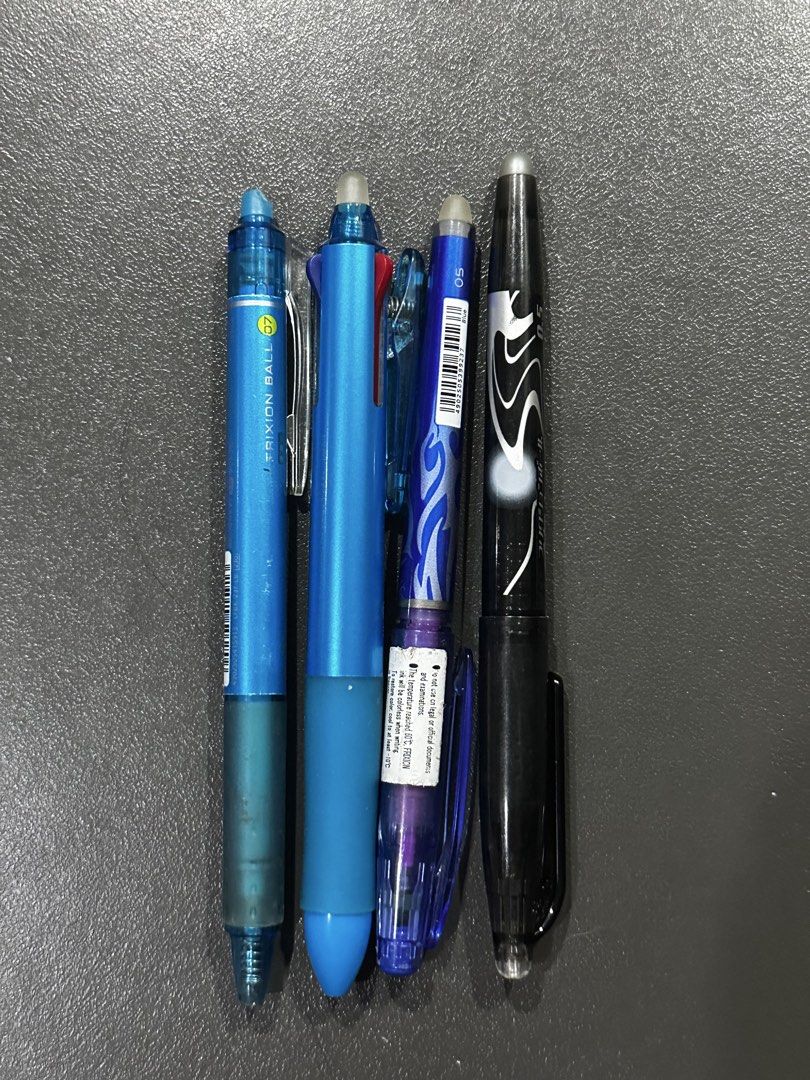 [BUNDLE] Pilot FriXion Ball !!! Barrels Only !!! (Category: Stationery & School Supplies) located in Manila. Submitted by sharksfin06 (Listing ID 1460474148, Image 1). Description: - Set of blue pens - Includes Pilot FriXion Ball 07 (erasable) - Assorted other blue pens with different designs - Ideal for everyday writing and note-taking - Note: FriXion ink disappears at high temperatures.