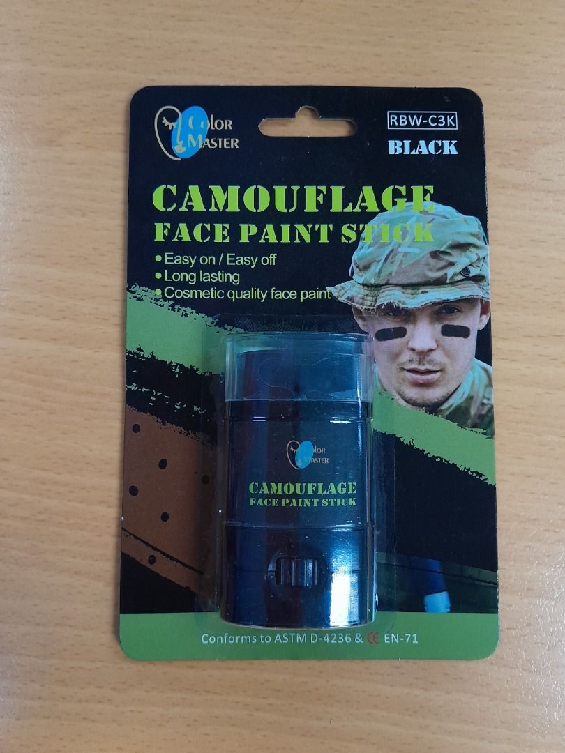 Camouflage Face Paint Sticks (Category: Art & Prints) located in Manila. Submitted by bargaincentral2022 (Listing ID 1460369802, Image 3). Description: Available Colors: 3 Color and Black Expiration Date: March 2028.