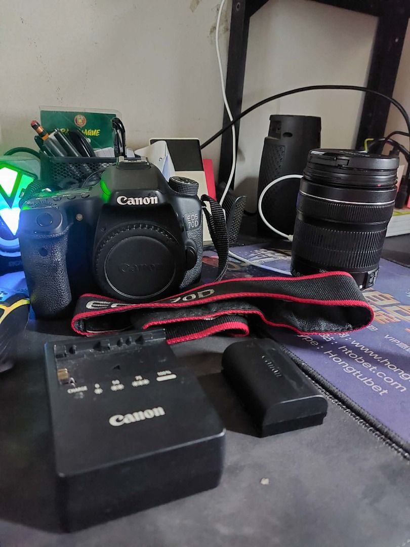 (NEGOTIABLE) Canon EOS 70D Full Set - For Sale (Read Description) (Category: Cameras) located in Paranaque City. Submitted by emersonilarde23 (Listing ID 1460325421, Image 1). Description: (NEGOTIABLE) Canon EOS 70D Full Set - For Sale (Read Description) RFS: Decluttering Condition: In very good condition. Signs of minimal usage. Price is slightly negotiable Note: This is a full set. The package includes: *Camera Body *Camera Lens (18-135mm Kit L