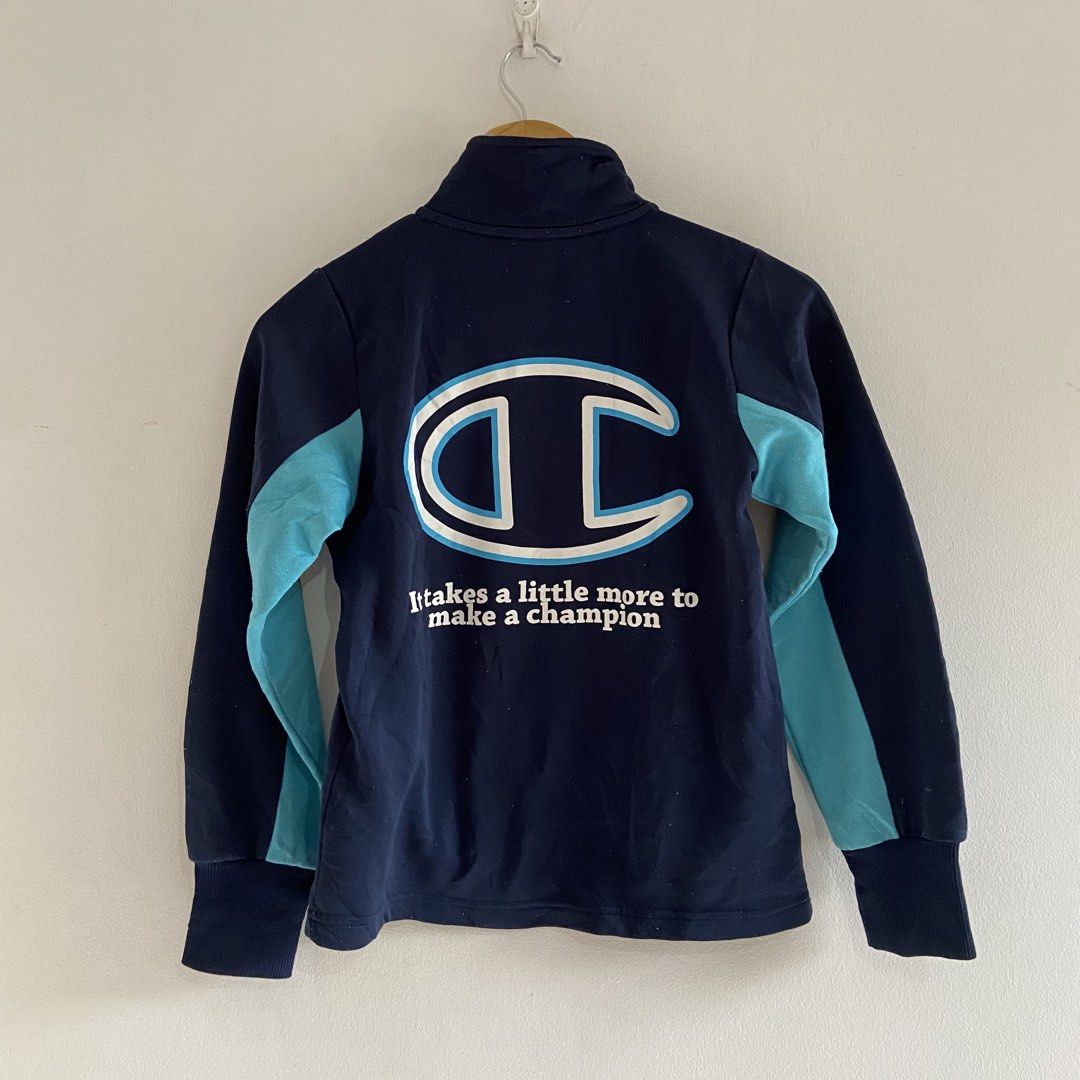 Champion Full Zip Track Jacket (Category: Babies & Kids Fashion) located in Angeles City. Submitted by eriellynnthrifts (Listing ID 1460379628, Image 2). Description: 17x21 Sz 150 on tag Good Condition. See photo for details 270 Angeles City Pampanga.