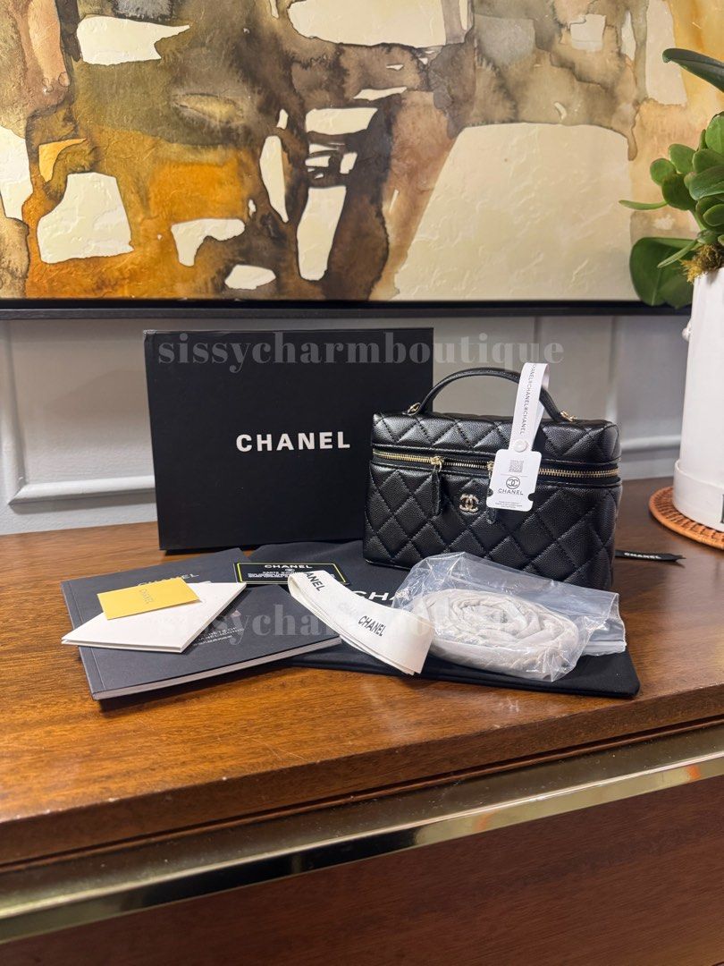 Chanel Vanity with sling (Category: Cross-body Bags) located in Pasig City. Submitted by sissycharm (Listing ID 1460420460, Image 2). Description: PLEASE READ: For a more detailed information about this beautiful bag, kindly message me. Thank you!.