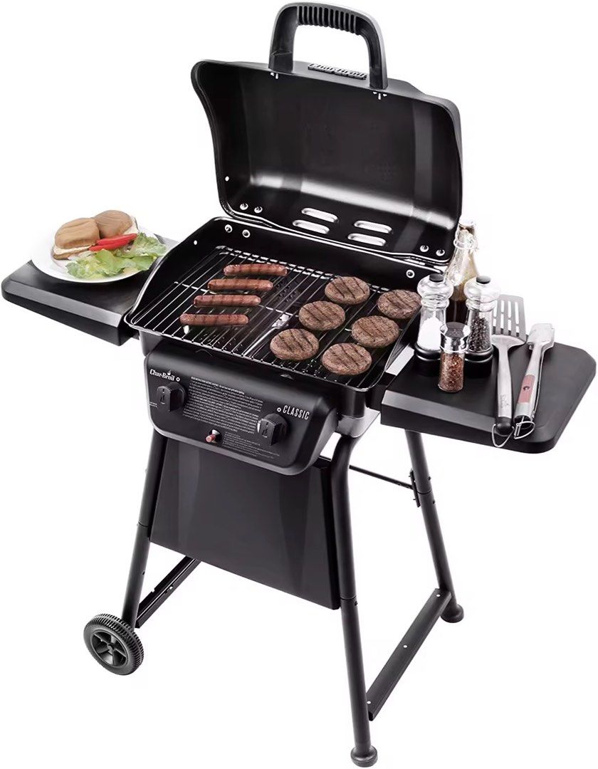 Char-Broil Classic 2-Burner LPG Gas Grill (Category: Cookers) located in Lipa City. Submitted by mariegaring (Listing ID 1460423481, Image 2). Description: Enjoy delicious grilled food at home with the Char-Broil Classic 2-Burner Gas Grill—perfect for family gatherings, weekend BBQs, and outdoor cooking. Features: * 🔥 2 powerful gas burners * ⚡ 20,000 BTU main burner output * 🍖 Spacious cooking area for grilling meat, sausages, burgers, and mor