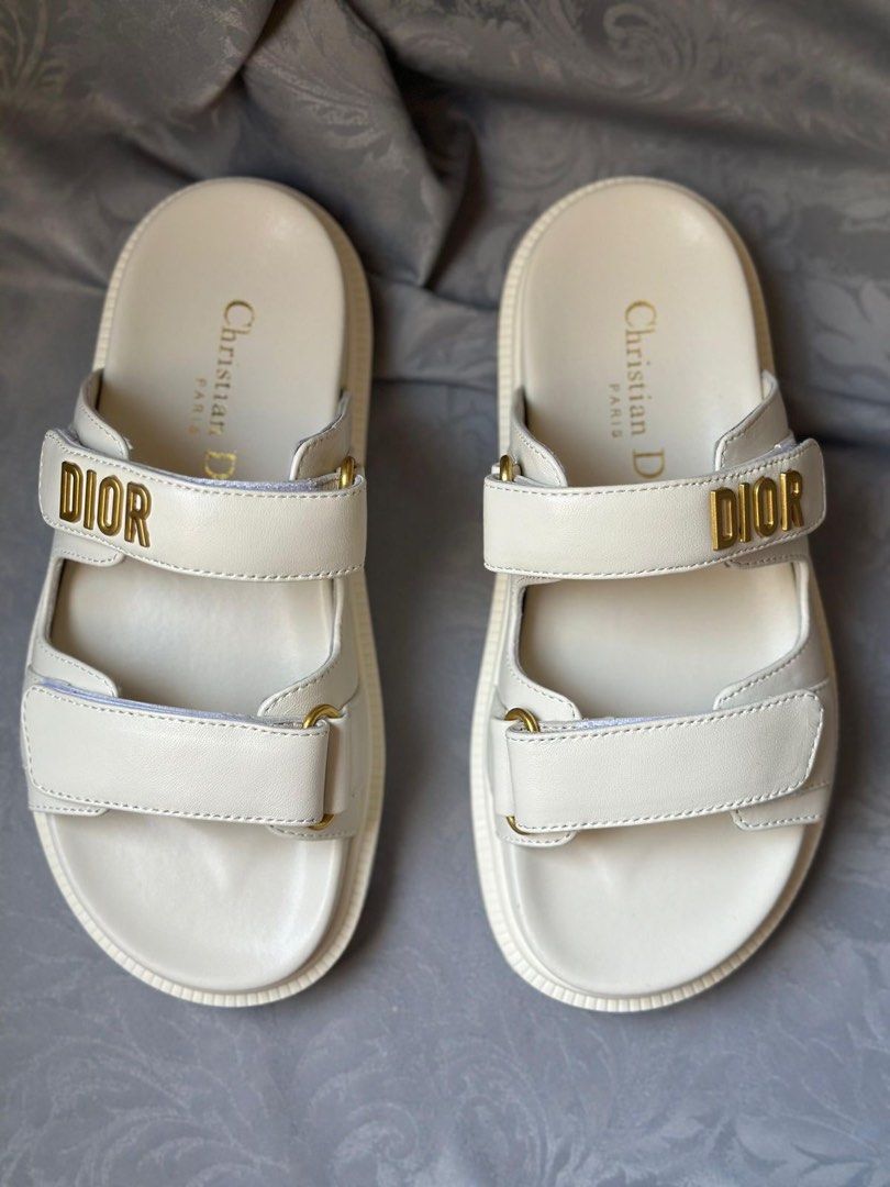 Christian Dior Dioract Sandal (Category: Sandals) located in Manila. Submitted by juju.sell (Listing ID 1460459571, Image 2). Description: ⭐️with box size:36/37/38/39/40 ₱950 only PS: Pre-order items are not always available. Please ask for a second choice of color or style to avoid delays and help us process your order before each cutoff..