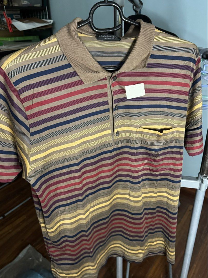 christian dior striped polo shirt, authentic! (Category: Tshirts & Polo Shirts ) located in Quezon City. Submitted by yonasthingz (Listing ID 1460387557, Image 1). Description: christian dior striped polo shirt, authentic! - P1000 - size xl - worn only a few times - rfs: not in use anymore loc: qc, new manila mop: gcash, bank transfer mod: jnt or sdd (sf/df to be shouldered by buyer) dm for inquiries!.