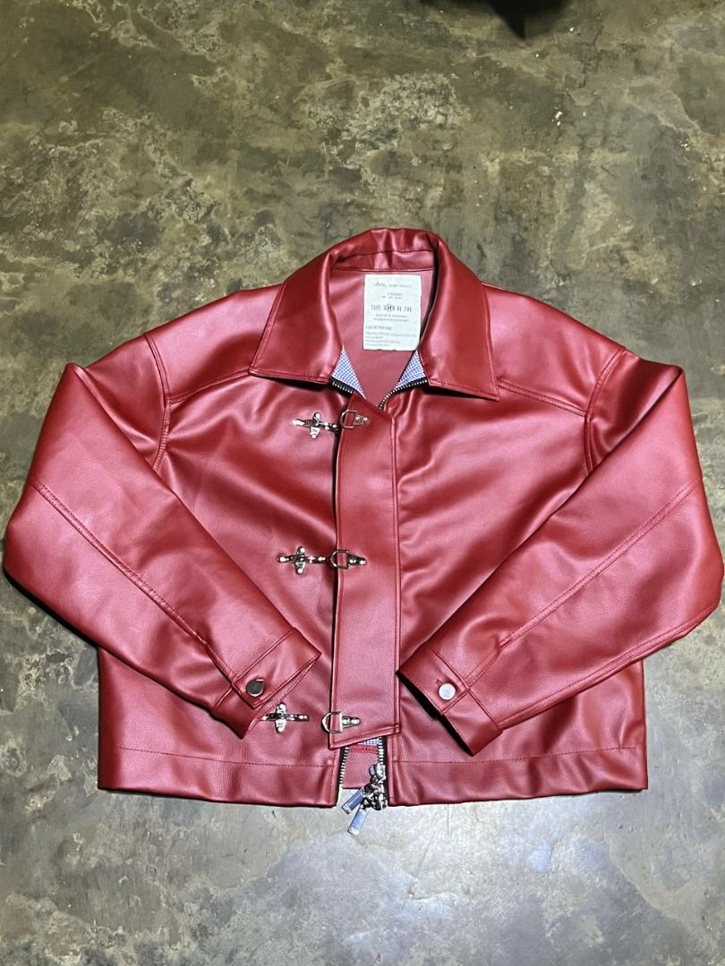 Clasp Red Leather Jacket (Category: Coats, Jackets and Outerwear) located in Caloocan City. Submitted by gentlewater.a6510b (Listing ID 1460482144, Image 2). Description: .