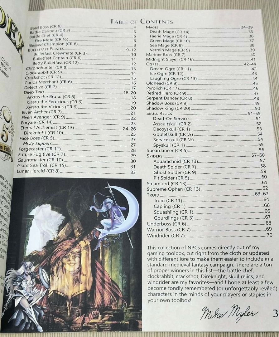 Classic NPC Codex for Dungeons & Dragons 5th Edition (Category: Storybooks) located in Taguig. Submitted by Negosyokoto (Listing ID 1460415435, Image 3). Description: - Classic NPC Codex for D&D 5e - Packed with diverse NPCs (Bard Bosses, Death Mages, etc.) - Includes stats and lore for each character - Ideal for Dungeon Masters seeking campaign variety - Essential tool for tabletop RPGs.