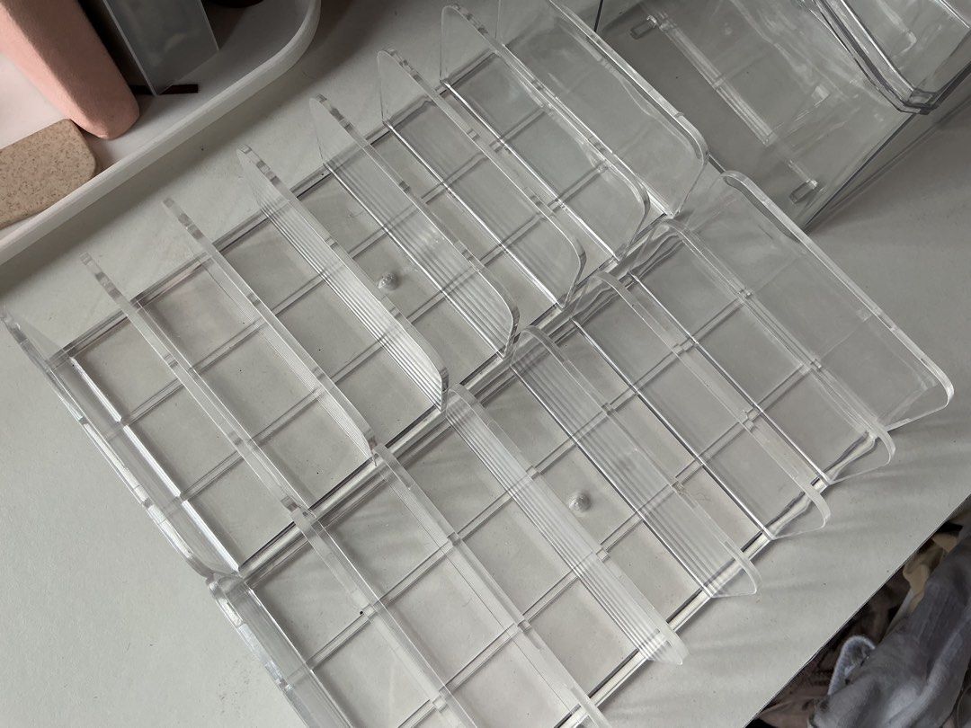Clear Acrylic Storage Box and Divider Set (Category: Storage Boxes & Baskets) located in Bulacan. Submitted by whimsylilies (Listing ID 1460329318, Image 2). Description: 3 sets of acrylic organizers gcash payment .