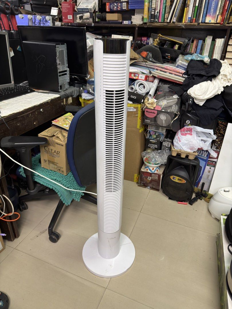 Click Oscillating Digital Tower Fan BCTF0555W (Category: Fans) located in Pasay City. Submitted by meostore (Listing ID 1460382195, Image 1). Description: All Functions Working Cold Air Oscillator Working Digital LED Display 360 Mode Sleep Mode 3 Fan Speed Settings Pasay Location.