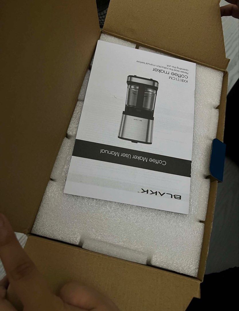 Coffee Maker - Brand New (Category: Other Kitchen Appliances) located in Caloocan City. Submitted by newocean_abcdb3 (Listing ID 1460419085, Image 3). Description: ☕ BLAKK Coffee Maker – Details * Brand: BLAKK * Type: Drip coffee maker * Capacity: 1.25 liters / up to 10 cups * Power: 750W * Voltage: 230V AC * Frequency: 60Hz * Carafe: Glass * Filter: Permanent/reusable nylon filter * Control: Simple on/off switch * Keep Warm: Yes — keeps brewed c