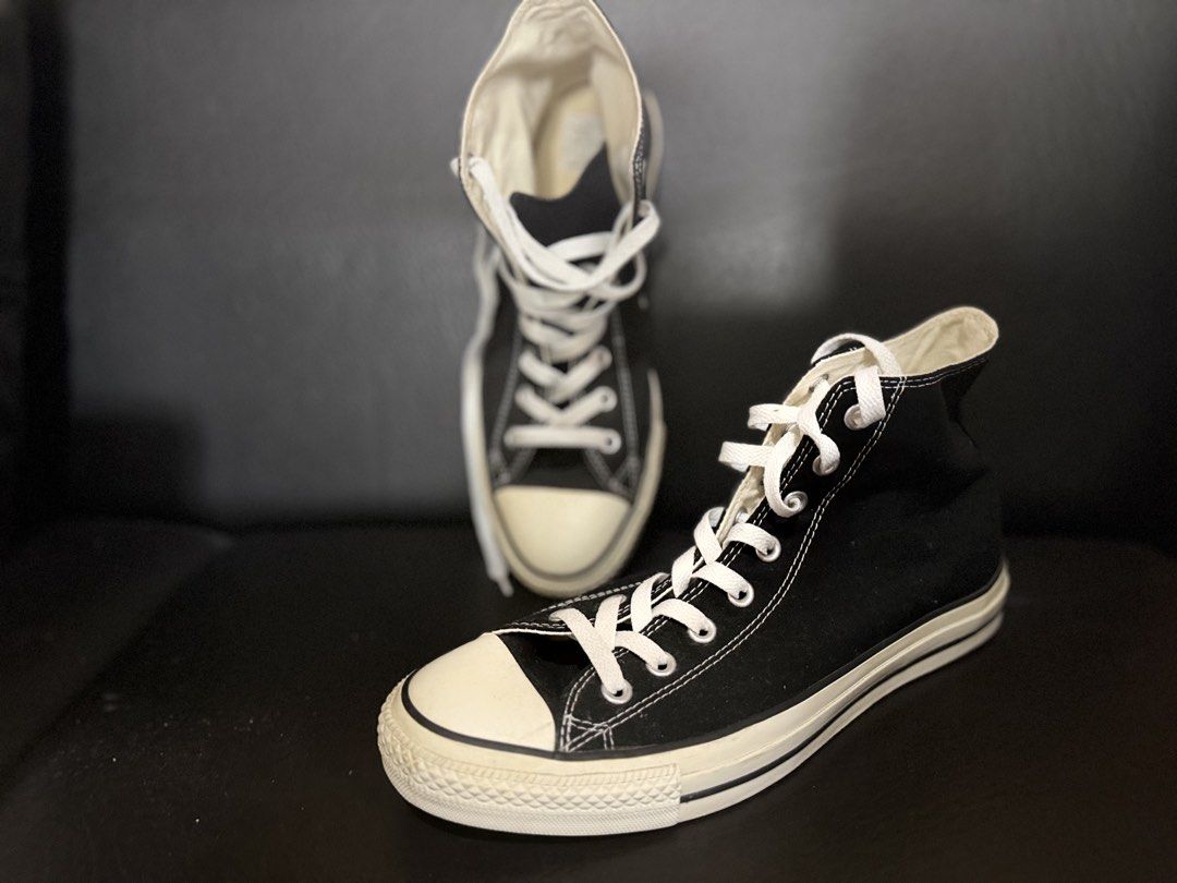 Converse Chuck Taylor All Star High Top Black (Category: Casual Shoes) located in Bulacan. Submitted by camiensembles (Listing ID 1460483441, Image 2). Description: - Classic black Converse high tops - White laces and toe cap - Iconic Chuck Taylor All Star logo on the side - Great for everyday wear - Versatile style that goes with everything Size is on the last picture.