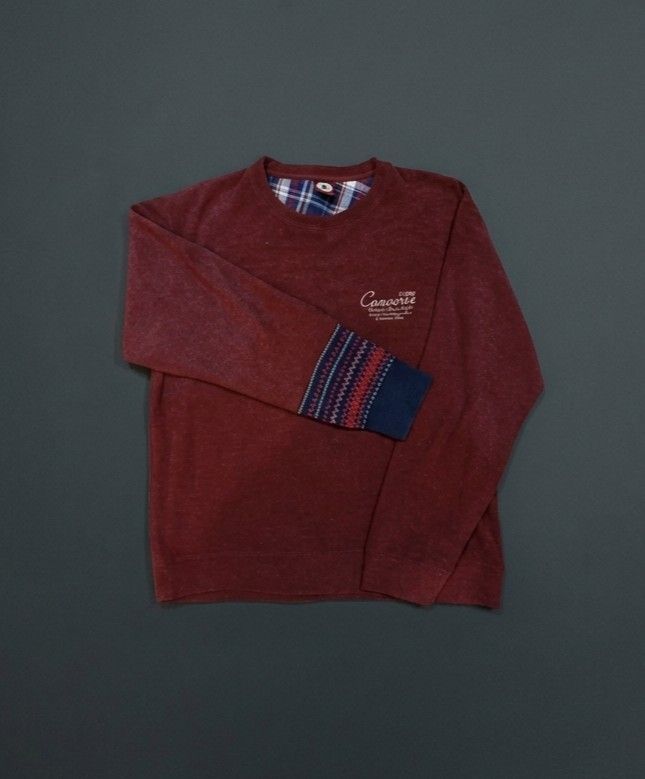 Converse Maroon Crewneck Sweatshirt (Category: Coats, Jackets and Outerwear) located in Legazpi City. Submitted by nexcloset_ (Listing ID 1460406871, Image 1). Description: -Size: Large - Price: ₱600 + SF - Color: Maroon - Color Rate: 10/10 - Condition: Excellent condition - Issue: No issue - Features Converse graphic and patterned cuffs..