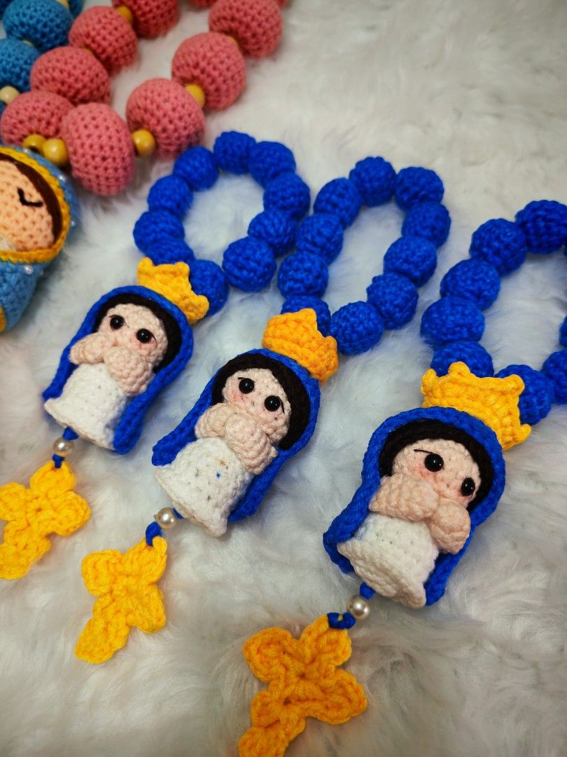 Crochet Rosary Amigurumi Small (Category: Handmade Craft) located in Bulacan. Submitted by mimisfinds (Listing ID 1460378916, Image 2). Description: Small Amigurumi Crochet Rosary for your bag charm, altar display, rosary use handheld size. Miraculous Medal mama mary design..