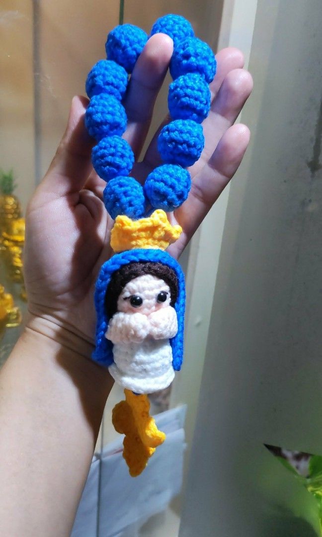 Crochet Rosary Amigurumi Small (Category: Handmade Craft) located in Bulacan. Submitted by mimisfinds (Listing ID 1460378916, Image 3). Description: Small Amigurumi Crochet Rosary for your bag charm, altar display, rosary use handheld size. Miraculous Medal mama mary design..
