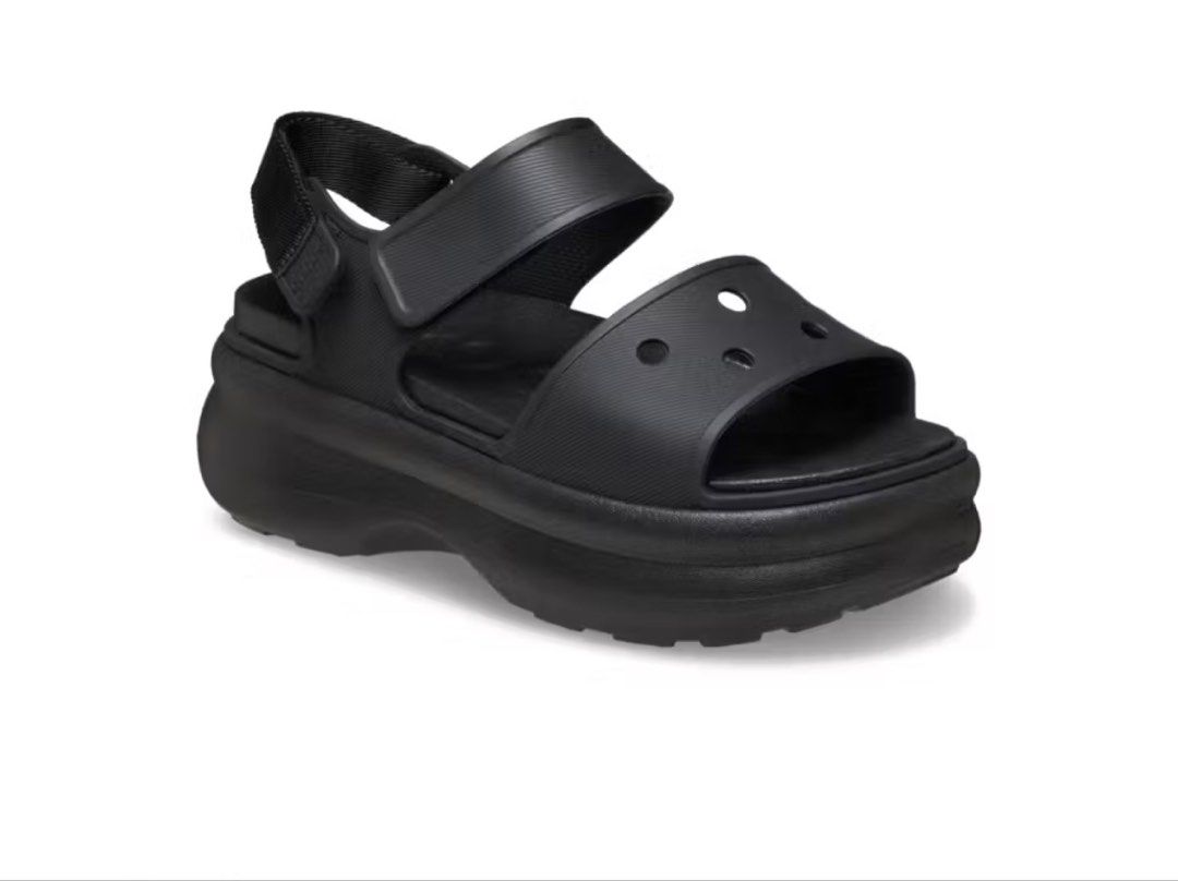 Crocs Soho Y Strap Sandal in Black (Category: Wedges) located in Santa Rosa. Submitted by collectiblesitems.ph (Listing ID 1460423128, Image 2). Description: Free na yung Jibits. Unused. Size: 23cm W6. No flaws with tote bag. .