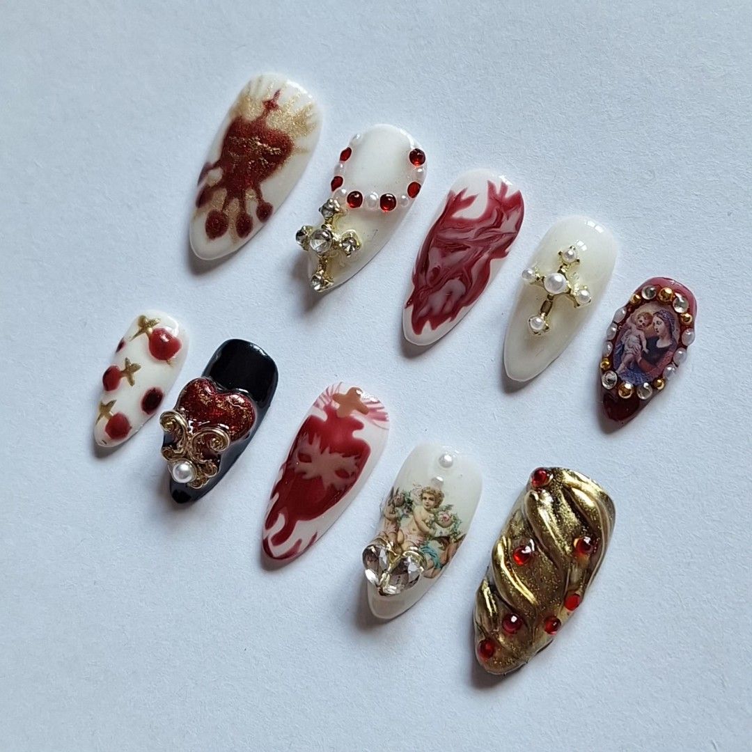 Custom press on nails (Category: Hands & Nails) located in Quezon City. Submitted by luxetips_pressph (Listing ID 1460507230, Image 3). Description: Custom Press On Nails for 250-350php Any shape and length message to order and for inquiries! Inclusions: 📌 Nail Prep Kit (Alcohol Pads, Cuticle Pusher, Nail File) 📌Jelly Glue 📌 Care Card 📌Press On Nails *PRICE ON THIS SET IS SUBJECTED TO CHANGE DEPENDING ON NAIL CHARM AVAILABILITY*.