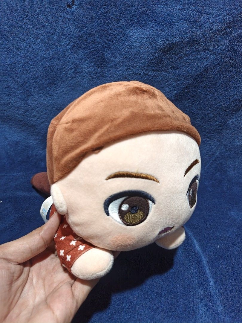 Cute Anime Character Plush Toy (Category: Plushies & Soft Toys) located in Manila. Submitted by kirstentoyshub (Listing ID 1460372170, Image 1). Description: - Adorable plush toy, perfect for gifting or collecting. - Features a cute character with big eyes. - Wears a brown beanie, red patterned shirt, and brown pants. - Super soft and huggable material. - Approximately 8 inches tall..