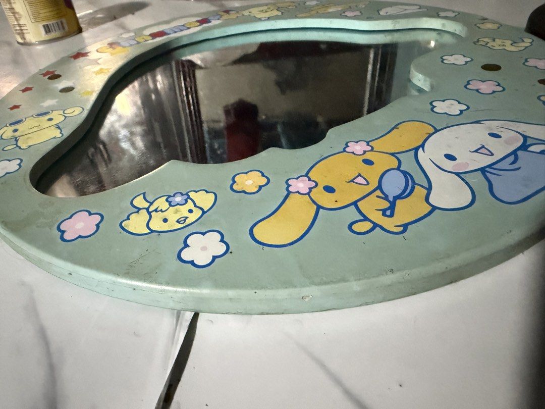 Cute Cinnamoroll Mirror (Category: Mirrors) located in Baguio. Submitted by bidgetoyshop (Listing ID 1460472211, Image 2). Description: - Adorable Cinnamoroll mirror - Features Cinnamoroll characters decorating the frame - Light mint green frame color - Ideal for room decoration - Perfect gift for Cinnamoroll enthusiasts - Note: Minor signs of wear on the frame.