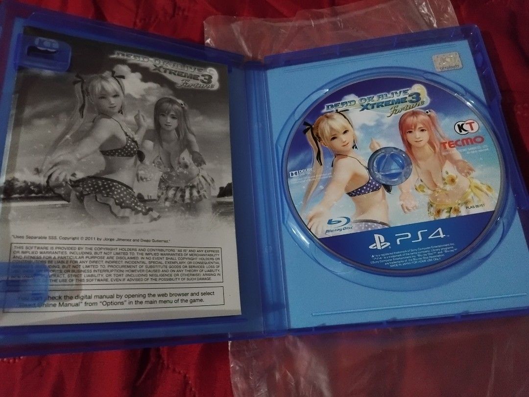 Dead or Alive Xtreme 3 Fortune PS4 Game (Category: PlayStation) located in Quezon City. Submitted by playingstation4four (Listing ID 1460408303, Image 2). Description: rare PS4 Game DEAD OR ALIVE XTREME 3 fortune , smooth cd game, walang gasgas, makinis, good working, English,for sale only 2,900 fix priced , rare game , no swap no trade in, Pick Up or Meet up Quezon city Commonwealth or Mcdo Regalado,or Sm fairview, Ever Commonwealth or Sm north 
