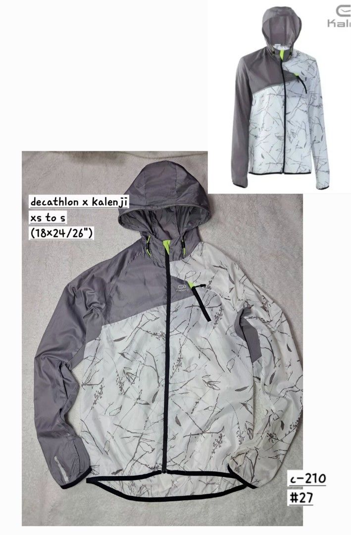 Decathlon x kalenji packable windbreaker run jacket (Category: Coats, Jackets and Outerwear) located in Baguio. Submitted by mishmashfritz (Listing ID 1460431629, Image 3). Description: like new, no flaws, needs wash packable, thumb holes, adustable hood, thrifted, xs to s.