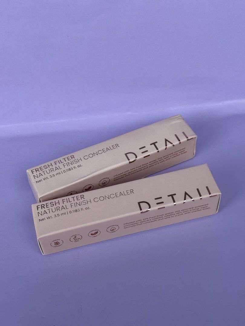 DETAIL Fresh Filter Natural Finish Concealer - Oat (Category: Makeup) located in Canaman. Submitted by Daphyee_ (Listing ID 1460452964, Image 1). Description: - DETAIL Fresh Filter Natural Finish Concealer - Shade: Oat - Infused with 32% pure rose water - Skincare-powered formula hydrates and brightens under-eyes - Lightweight and buildable coverage - Perfect for a natural, fresh-faced look.
