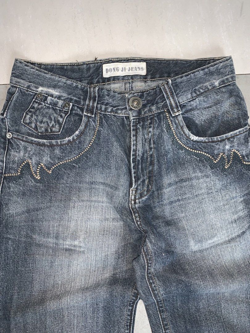 DONG JI JEANS Blue Denim Jeans (Category: Jeans) located in Taguig. Submitted by pili_na.ph (Listing ID 1460367433, Image 2). Description: - Brand: DONG JI JEANS - Style: Classic Straight Leg - Wash: Distressed - Closure: Button and Zip - Pockets: Multiple - Occasion: Casual Wear.