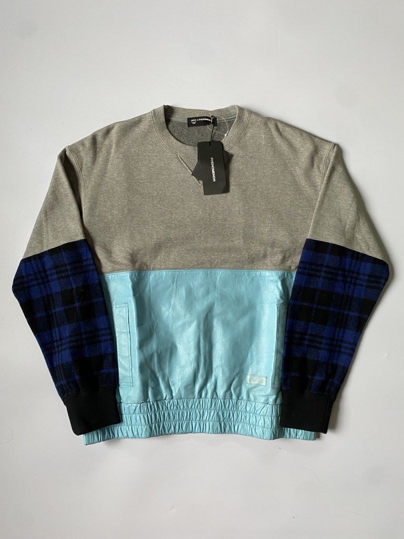 “DS” MCM x Phenomenon Hybrid Sweater (Category: Coats, Jackets and Outerwear) located in Baguio. Submitted by the_gunstore (Listing ID 1460442780, Image 1). Description: Size tagged: M Issue: Minimal Stains Width:24.5 Length:27.5 Shoulder:22.5 Sleeve:24.