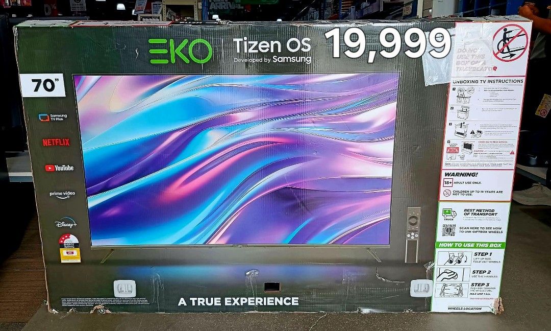 EKO 42" Full HD Smart TV powered by WebOS Hub (Category: TV) located in Cainta. Submitted by christine07. (Listing ID 1460306695, Image 3). Description: 42 inch EKO TV. Frameless design. Supports Netflix, Stan, YouTube, and Prime Video. Powered by WebOS Hub. Energy rating 78. A true experience..