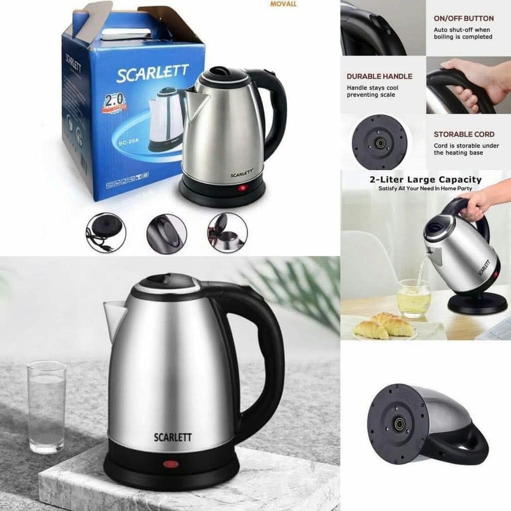 ELECTRIC KETTLE 2.0L STAINLESS STEEL KETTLE (Category: Kettles & Airpots) located in Quezon City. Submitted by miriamreyes006 (Listing ID 1460384103, Image 2). Description: ELECTRIC KETTLE STAINLESS STEEL KETTLE 2.0 L 360 degree rotating design Voltage:220v Rated frequency:50Hz Rated:1800w Package size:203 x 165 x 230mm Automatic Power Off after boiling Php 350.00 ONLY.