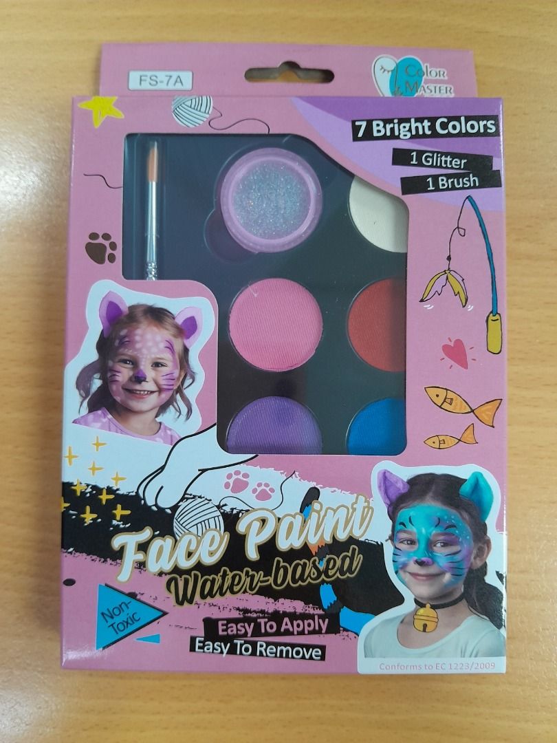 Face Paint Palette with Brush and Glitter (Category: Art & Prints) located in Manila. Submitted by bargaincentral2022 (Listing ID 1460366032, Image 1). Description: - Includes 8 vibrant face paint colors: white, pink, red, purple, blue, yellow, and black. - Comes with a bonus pot of glitter for extra sparkle. - A small brush is included for easy application. - Ideal for parties, costume events, or creative play. - User-friendly and blends smoothl