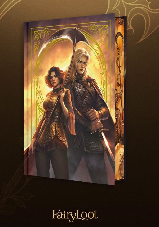 FairyLoot Special Edition Book with Artwork (Category: Storybooks) located in Baguio. Submitted by selover1492 (Listing ID 1460490969, Image 2). Description: Special edition FairyLoot book with unique cover and spine art featuring characters with a scythe and sword. Includes decorative inside pages. Perfect for collectors and fantasy fans..