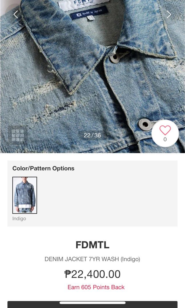FDMTL White Denim Jacket (Category: Coats, Jackets and Outerwear) located in Quezon City. Submitted by jwinprince (Listing ID 1460502388, Image 2). Description: FDMTL White Denim Jacket Size: M Length: 25 Width: 18.5 Minimal stains on the fabric. FDMTL (Fundamental Agreement Luxury) is known for Japanese craftsmanship and denim focused garments inspired by vintage workwear. The clean white denim variation is less common than their usual indigo pi