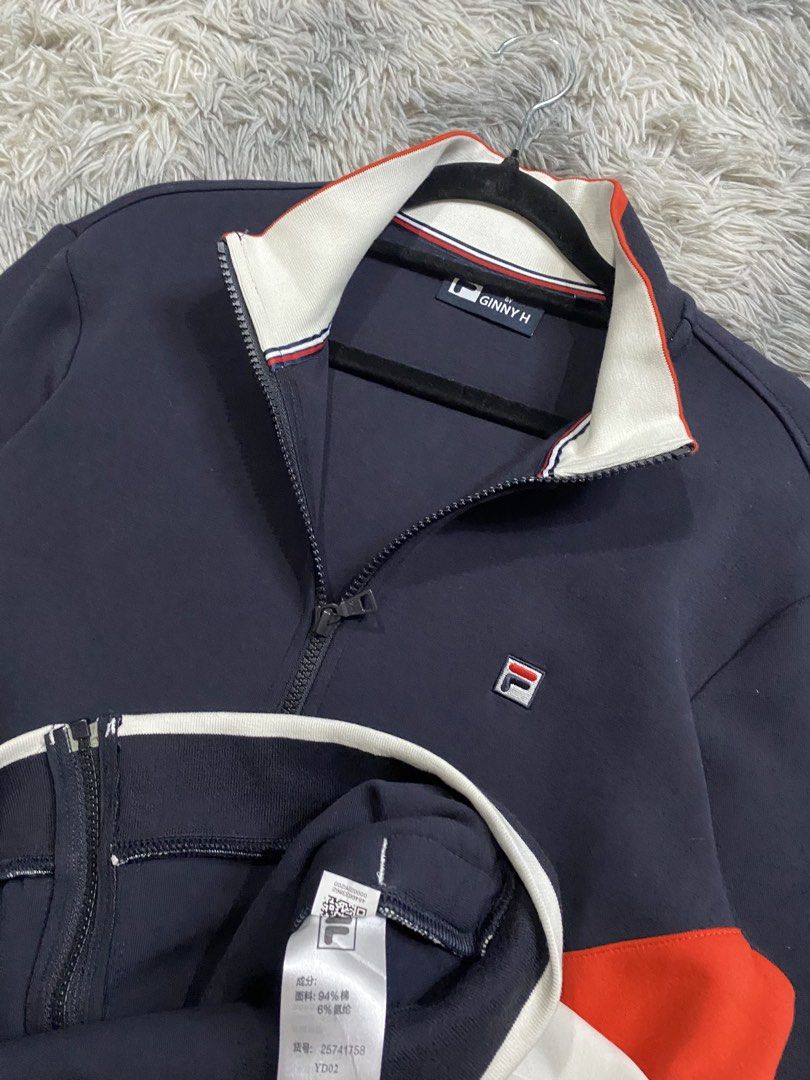 Fila Fullzip Jacket (Category: Coats, Jackets and Outerwear) located in Manila. Submitted by kurtmnla (Listing ID 1460473446, Image 3). Description: Fila Full zip jacket Size M fit/ Unisex Dimes 20x25 Good condition/ issue minimal dirt 📍Quezon city.