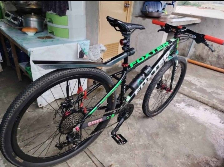 Foxter ft 301 27.5er (Upgraded) (Category: Bicycles) located in Manila. Submitted by mr.panda1118 (Listing ID 1460379241, Image 3). Description: Description * Foxter ft 301 frame 27.5 * rigid fork CUBE 27.5 * mt200 shimano * hubs speedone pilot carbon/32 holes/6 pawls/3 teeth * rotor sagmit brand bew * saddle inspeed brand new/black * headset sagmit * crank hallowtech shimano 3x * seald bearing pedal * sprocket 9 speed sagmit * rd torny 8 speed *