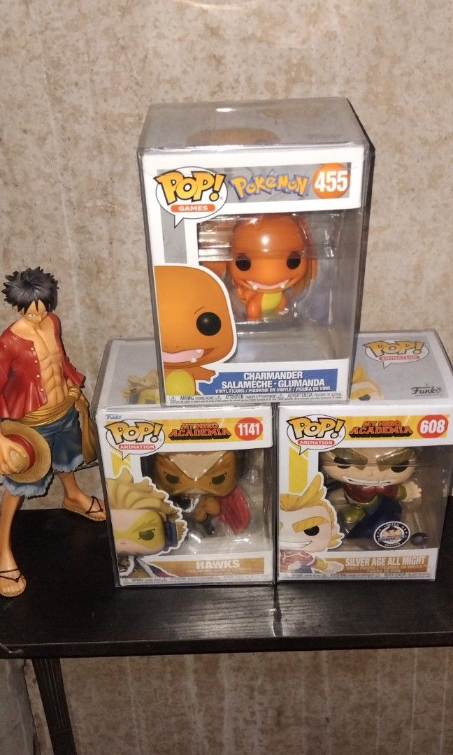 FS: Charmander, Hawks, Silver Age All Might . (Category: Figurines & Statues) located in Manila. Submitted by markangelo61249 (Listing ID 1460382810, Image 1). Description: FS: Charmander, Hawks, Silver Age All Might. Free Protectors!! 1200php Item Location: Dasmariñas Cavite Shipping: Grab/Lalamove, buyers risk and expense MOP: Gcash.