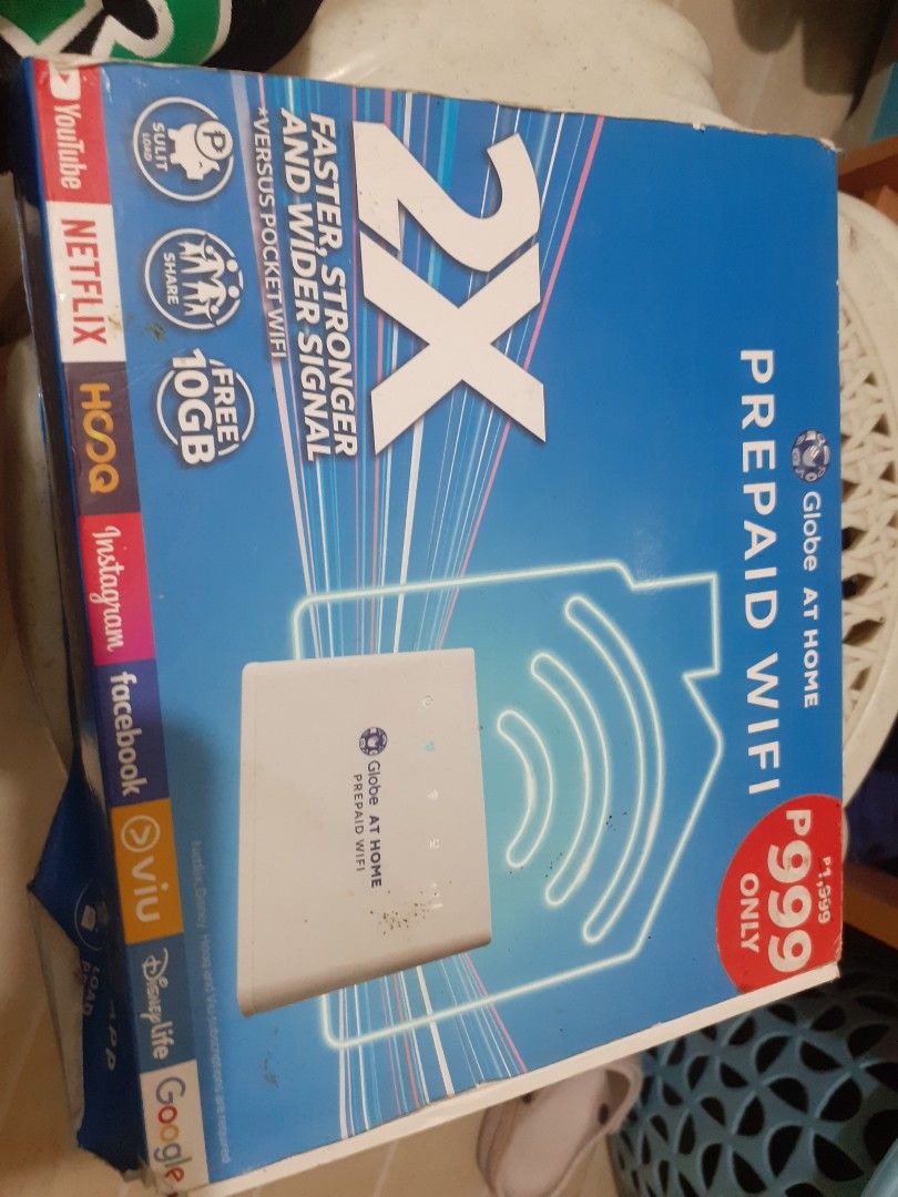 Globe at home prepaid wifi (Category: Office & Business Technology) located in Lipa City. Submitted by newriver_a7c3ea (Listing ID 1460315442, Image 3). Description: globe at home prepaid wifi With Antenna,power adaptor & LAN Cable Msg. na lang sa me need.