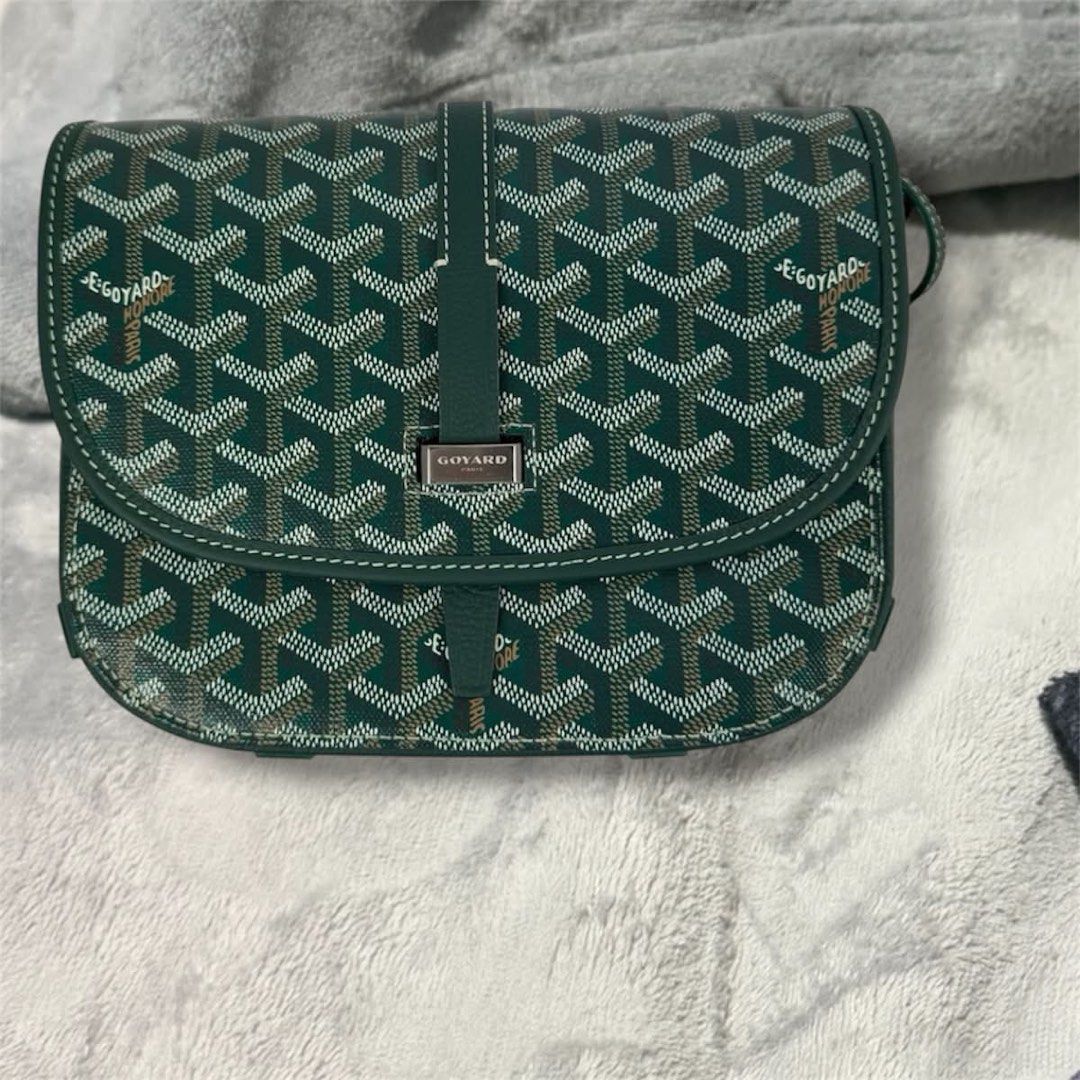 Goyard Belvedere (Category: Luxury Bags & Wallets) located in Mariveles. Submitted by celesteluxe (Listing ID 1460307218, Image 1). Description: Goyard Cross Body Bag Green color Witj dustbag Used twice Slightly nego Almost new 55k.