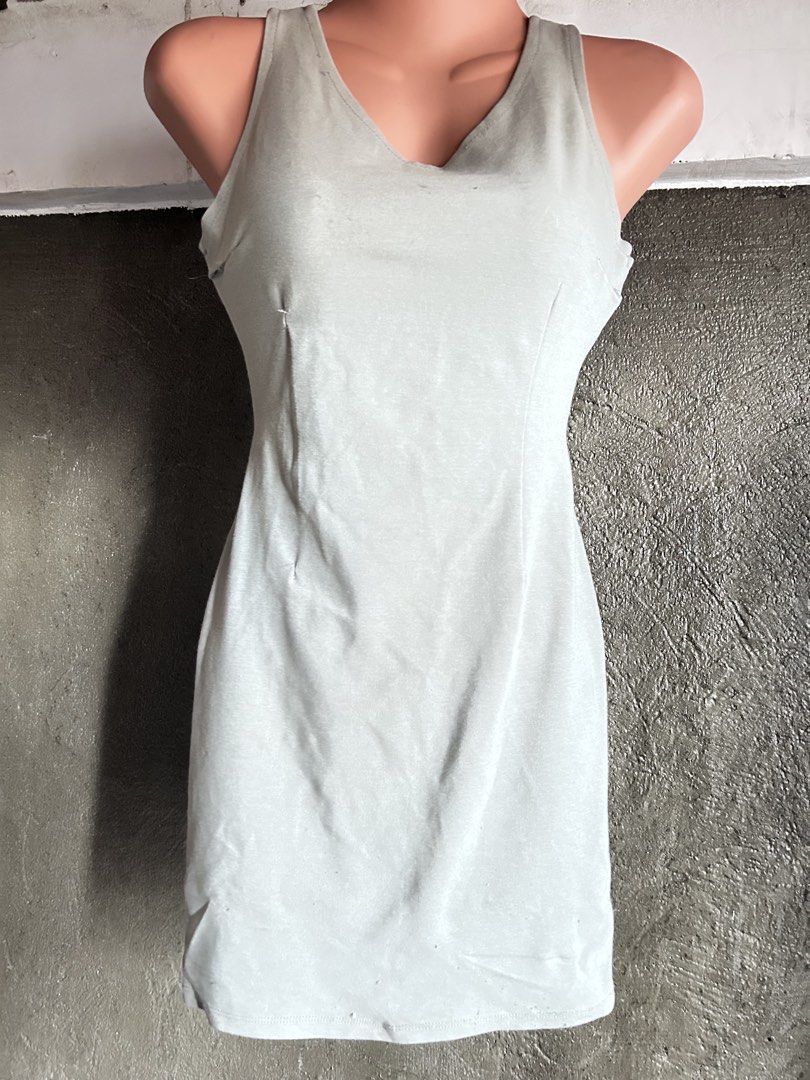 Gray Mini Dress (Category: Dresses) located in Manila. Submitted by leapmoonlight (Listing ID 1460502069, Image 1). Description: Preloved No flaws, signs of use only Note: For used items, please manage expectation snd color may vary due to lighting Mop: Gcash, Maya, Maribank.